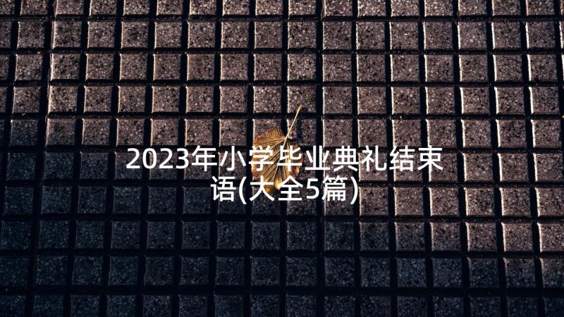 2023年小学毕业典礼结束语(大全5篇)