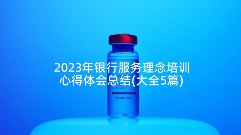 2023年银行服务理念培训心得体会总结(大全5篇)