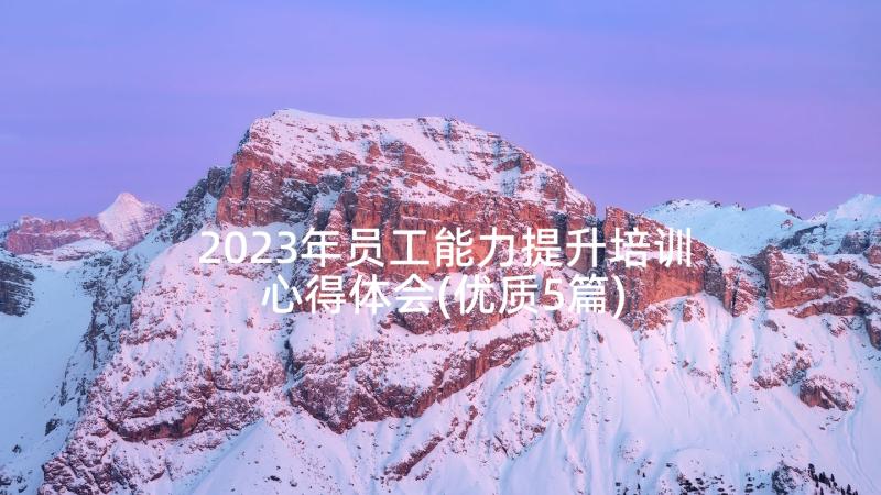 2023年员工能力提升培训心得体会(优质5篇)