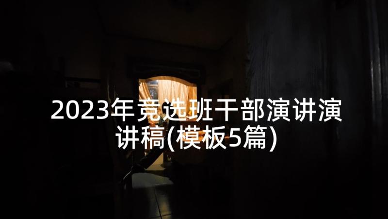 2023年竞选班干部演讲演讲稿(模板5篇)