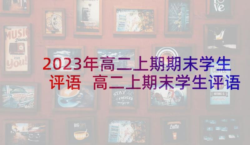 2023年高二上期期末学生评语 高二上期末学生评语(模板9篇)