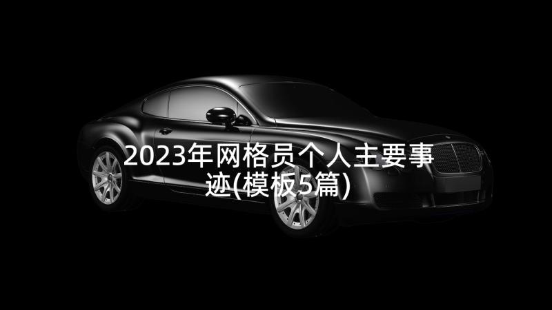 2023年网格员个人主要事迹(模板5篇)