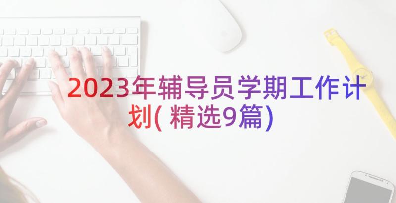 2023年辅导员学期工作计划(精选9篇)