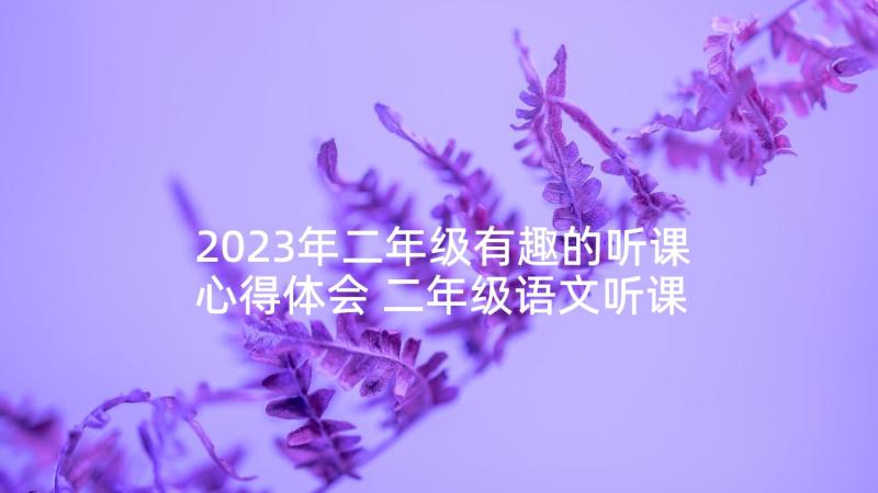 2023年二年级有趣的听课心得体会 二年级语文听课心得(通用5篇)