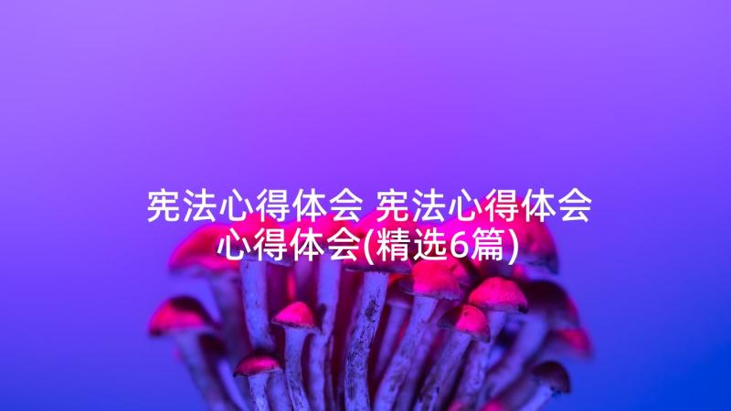 宪法心得体会 宪法心得体会心得体会(精选6篇)