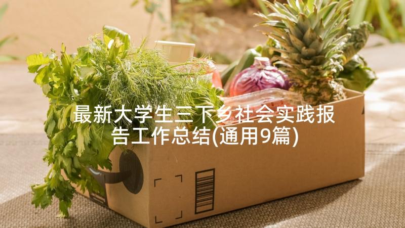 最新大学生三下乡社会实践报告工作总结(通用9篇)