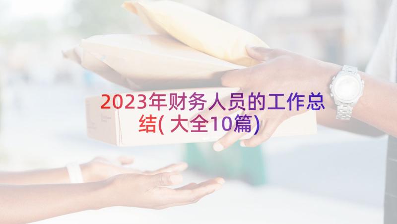 2023年财务人员的工作总结(大全10篇)