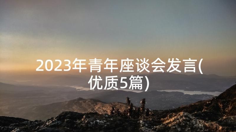 2023年青年座谈会发言(优质5篇)