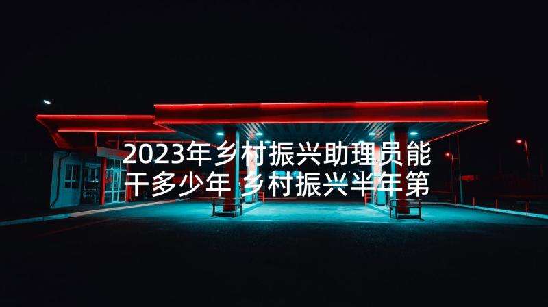 2023年乡村振兴助理员能干多少年 乡村振兴半年第一书记工作总结(实用5篇)