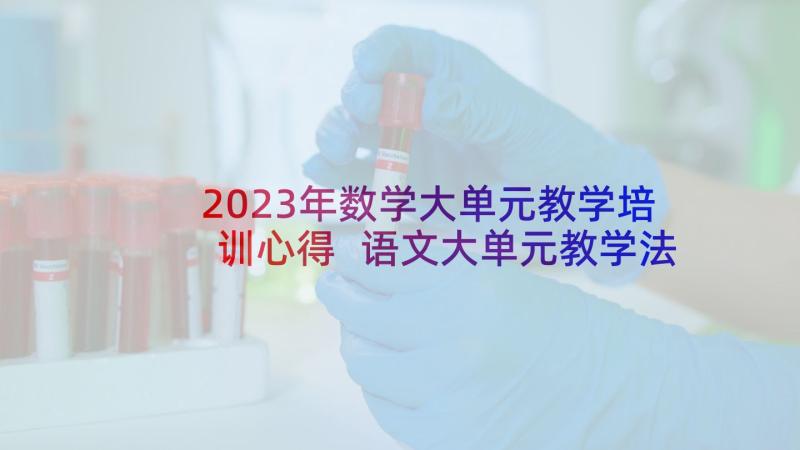 2023年数学大单元教学培训心得 语文大单元教学法心得体会(大全7篇)