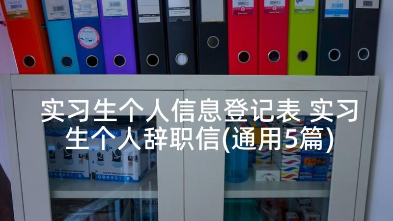 实习生个人信息登记表 实习生个人辞职信(通用5篇)