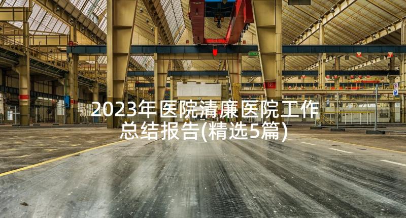 2023年医院清廉医院工作总结报告(精选5篇)