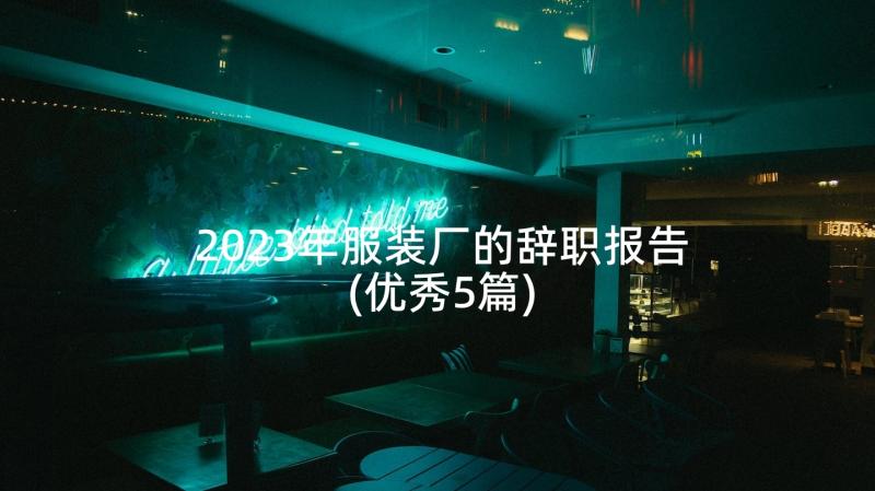 2023年服装厂的辞职报告(优秀5篇)