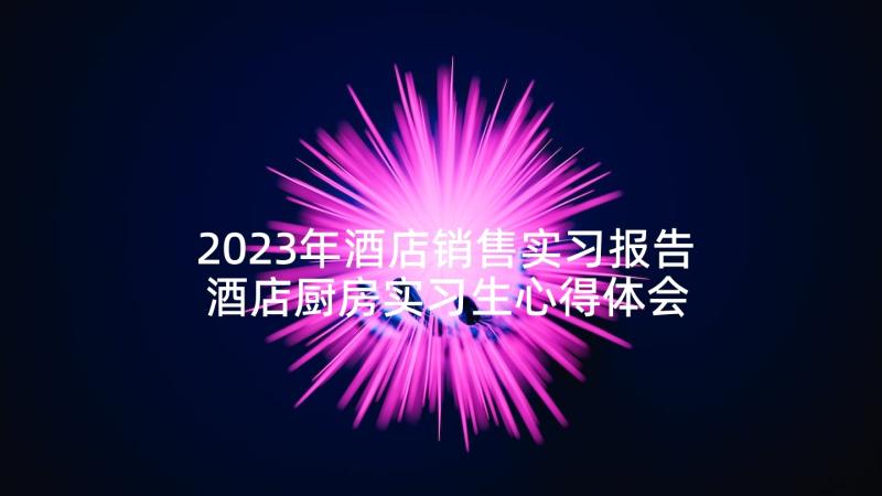 2023年酒店销售实习报告 酒店厨房实习生心得体会(实用9篇)