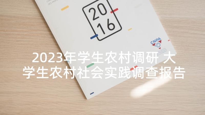 2023年学生农村调研 大学生农村社会实践调查报告(通用9篇)