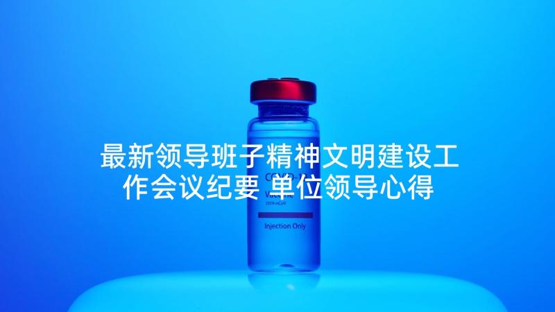 最新领导班子精神文明建设工作会议纪要 单位领导心得体会(通用5篇)