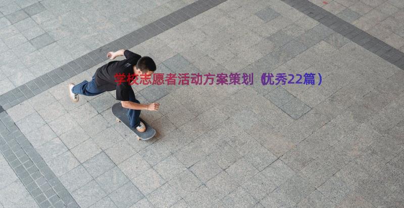 学校志愿者活动方案策划（优秀22篇）