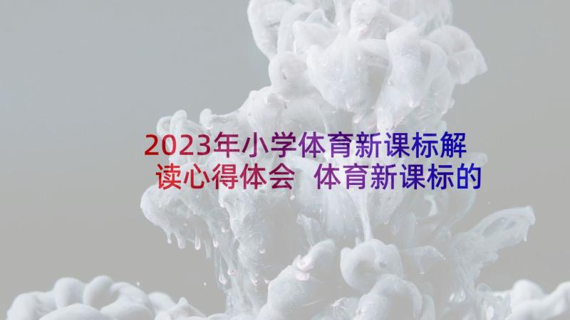 2023年小学体育新课标解读心得体会 体育新课标的心得体会(汇总6篇)