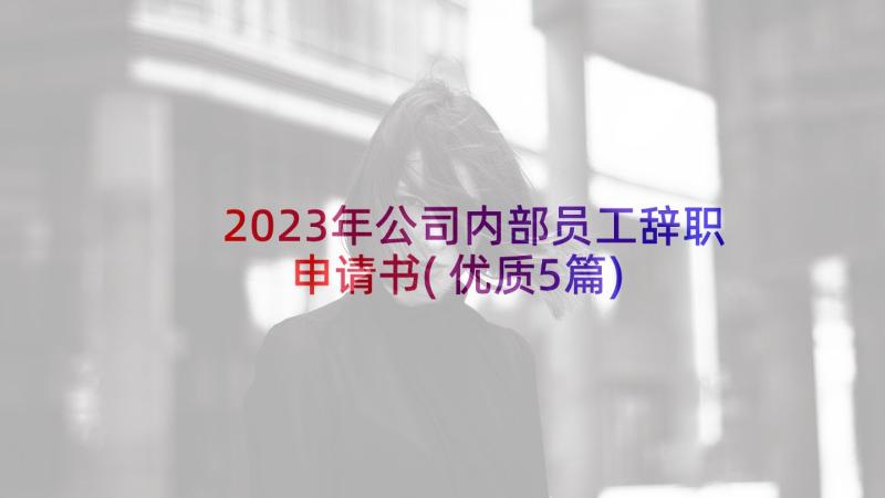 2023年公司内部员工辞职申请书(优质5篇)