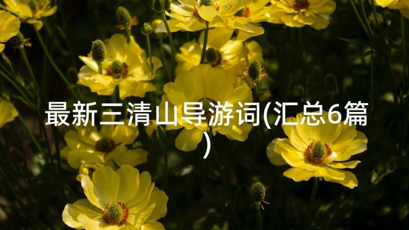 最新三清山导游词(汇总6篇)