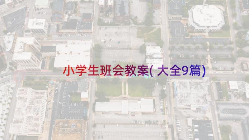 小学生班会教案(大全9篇)