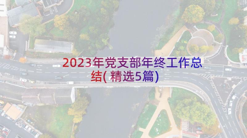 2023年党支部年终工作总结(精选5篇)