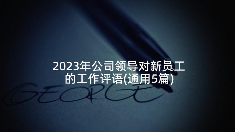 2023年公司领导对新员工的工作评语(通用5篇)