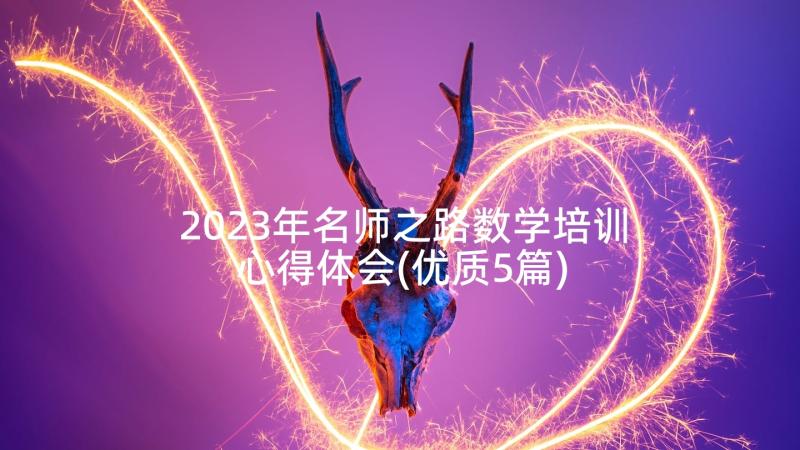 2023年名师之路数学培训心得体会(优质5篇)