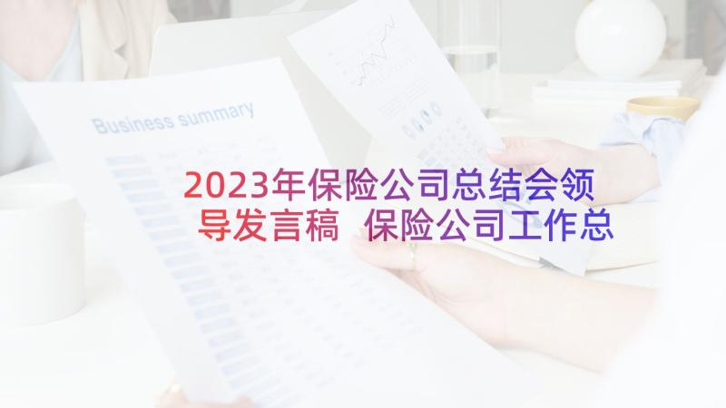 2023年保险公司总结会领导发言稿 保险公司工作总结(通用9篇)