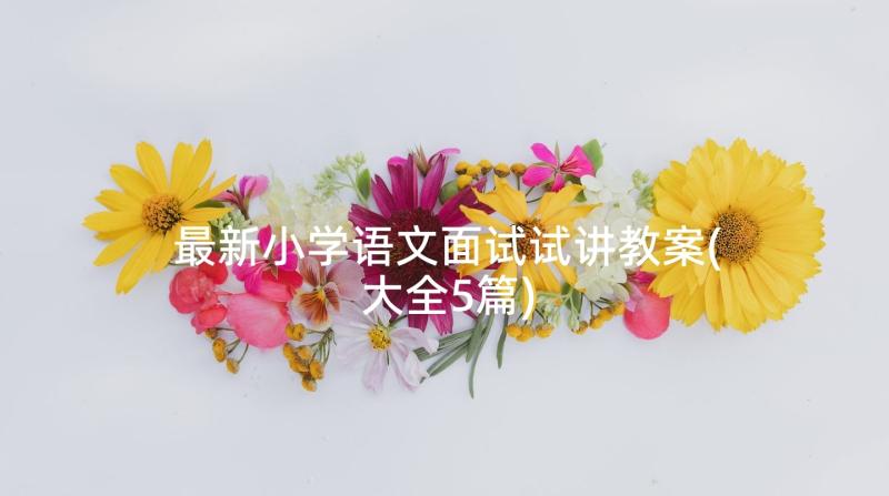 最新小学语文面试试讲教案(大全5篇)