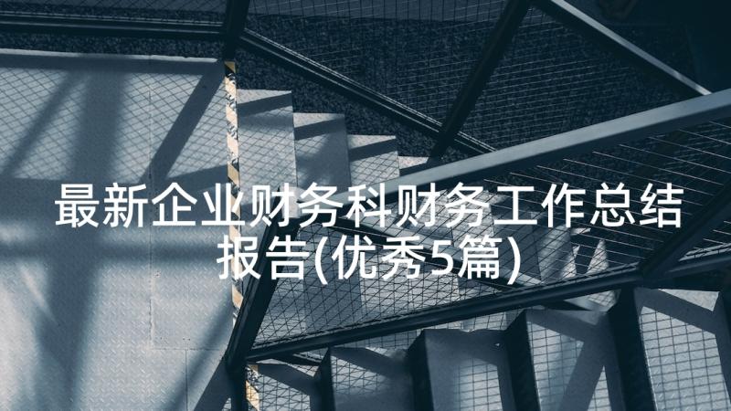 最新企业财务科财务工作总结报告(优秀5篇)