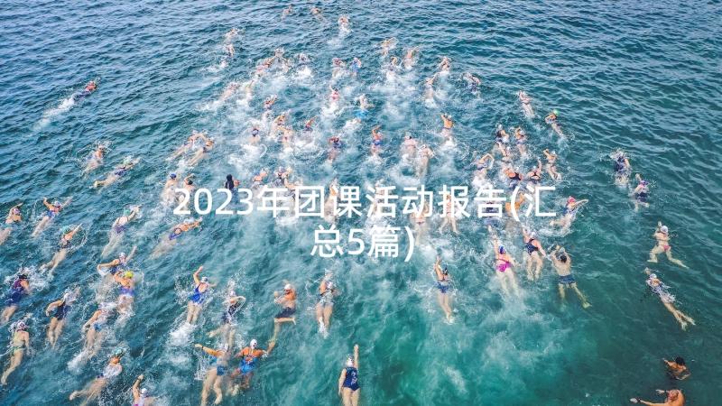 2023年团课活动报告(汇总5篇)