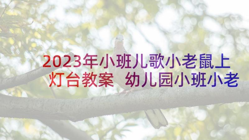 2023年小班儿歌小老鼠上灯台教案 幼儿园小班小老鼠上灯台音乐课教案(汇总5篇)