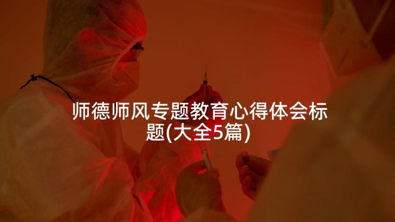 师德师风专题教育心得体会标题(大全5篇)