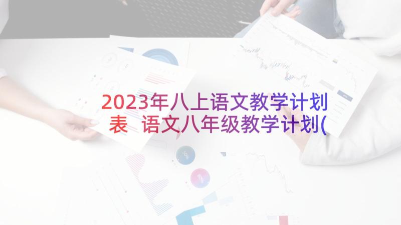 2023年八上语文教学计划表 语文八年级教学计划(模板5篇)