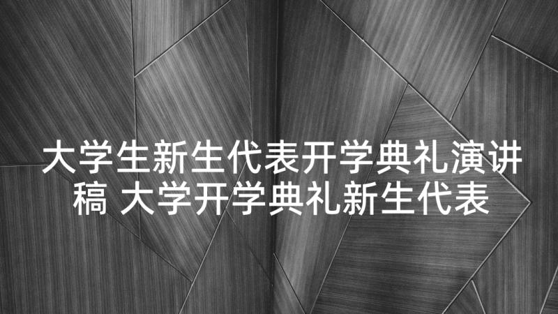 大学生新生代表开学典礼演讲稿 大学开学典礼新生代表发言稿(实用7篇)