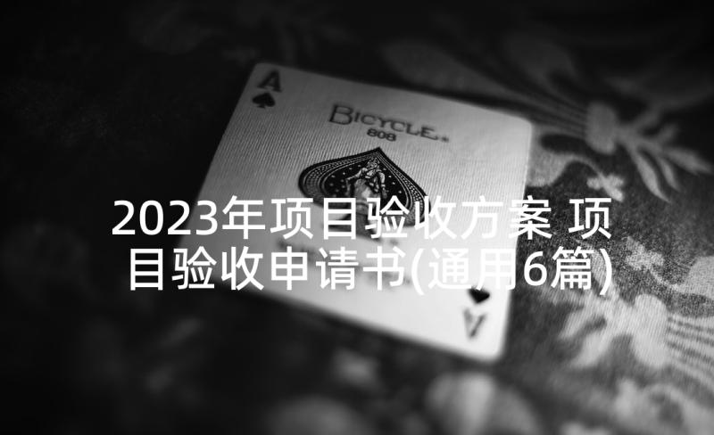 2023年项目验收方案 项目验收申请书(通用6篇)