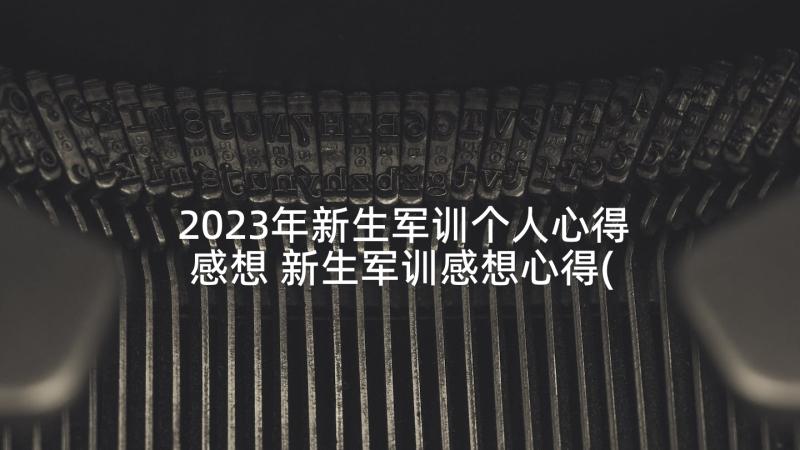 2023年新生军训个人心得感想 新生军训感想心得(模板5篇)