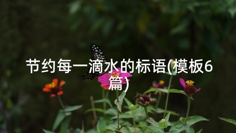 节约每一滴水的标语(模板6篇)