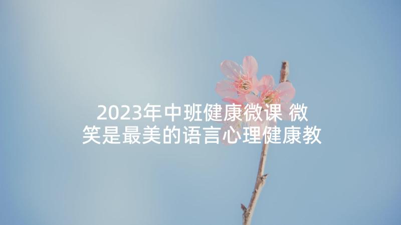 2023年中班健康微课 微笑是最美的语言心理健康教案(大全5篇)