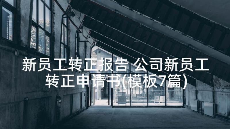 新员工转正报告 公司新员工转正申请书(模板7篇)