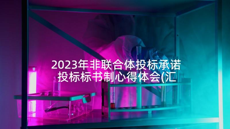 2023年非联合体投标承诺 投标标书制心得体会(汇总5篇)