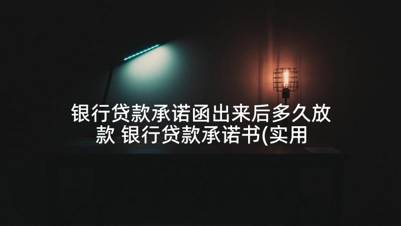 银行贷款承诺函出来后多久放款 银行贷款承诺书(实用5篇)