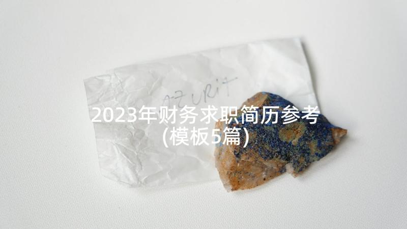 2023年财务求职简历参考(模板5篇)