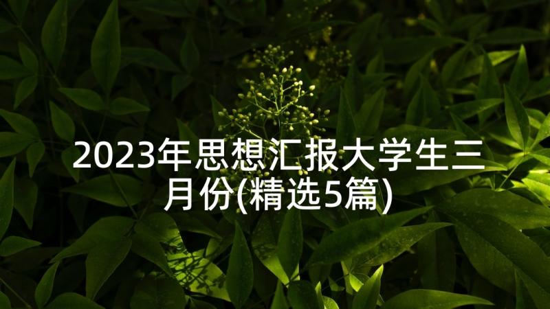 2023年思想汇报大学生三月份(精选5篇)