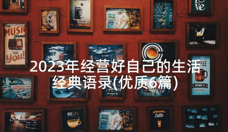 2023年经营好自己的生活经典语录(优质6篇)