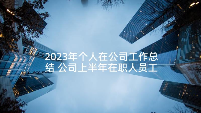 2023年个人在公司工作总结 公司上半年在职人员工作总结(通用5篇)