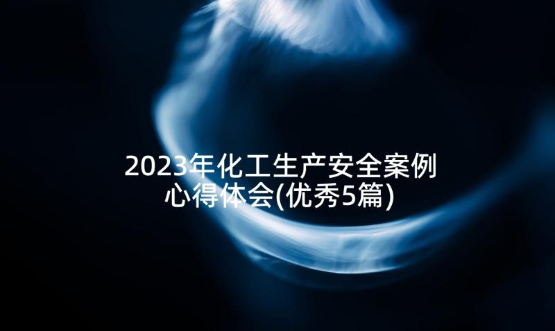 2023年化工生产安全案例心得体会(优秀5篇)