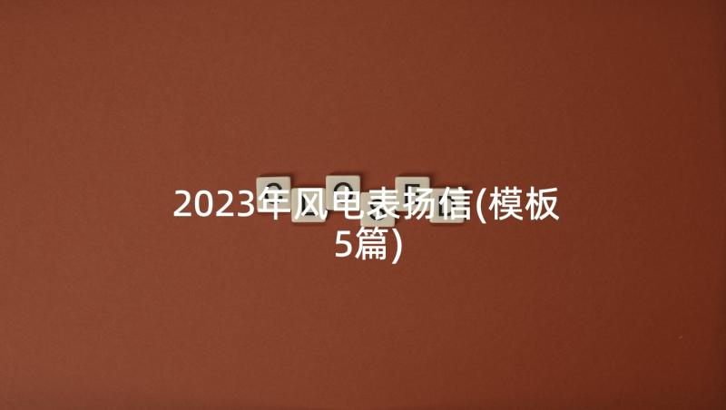 2023年风电表扬信(模板5篇)