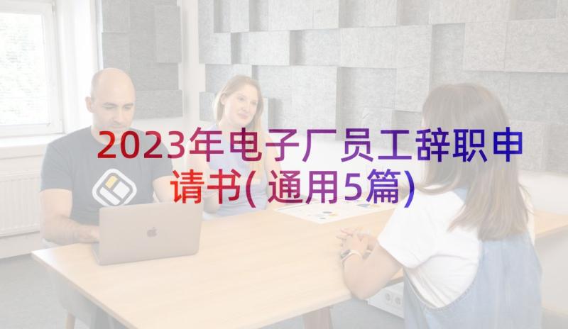 2023年电子厂员工辞职申请书(通用5篇)